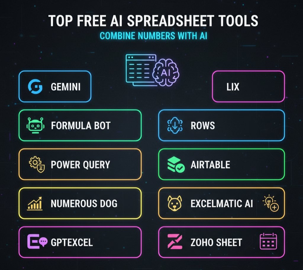 Best AI Spreadsheet Tools for Combining Numbers on Spreadsheets Free