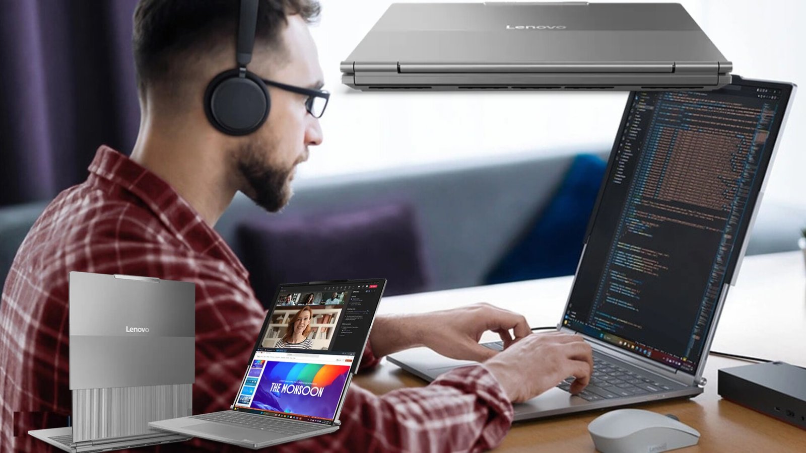 Lenovo ThinkPad Rollable XD screen expanding at CES 2026