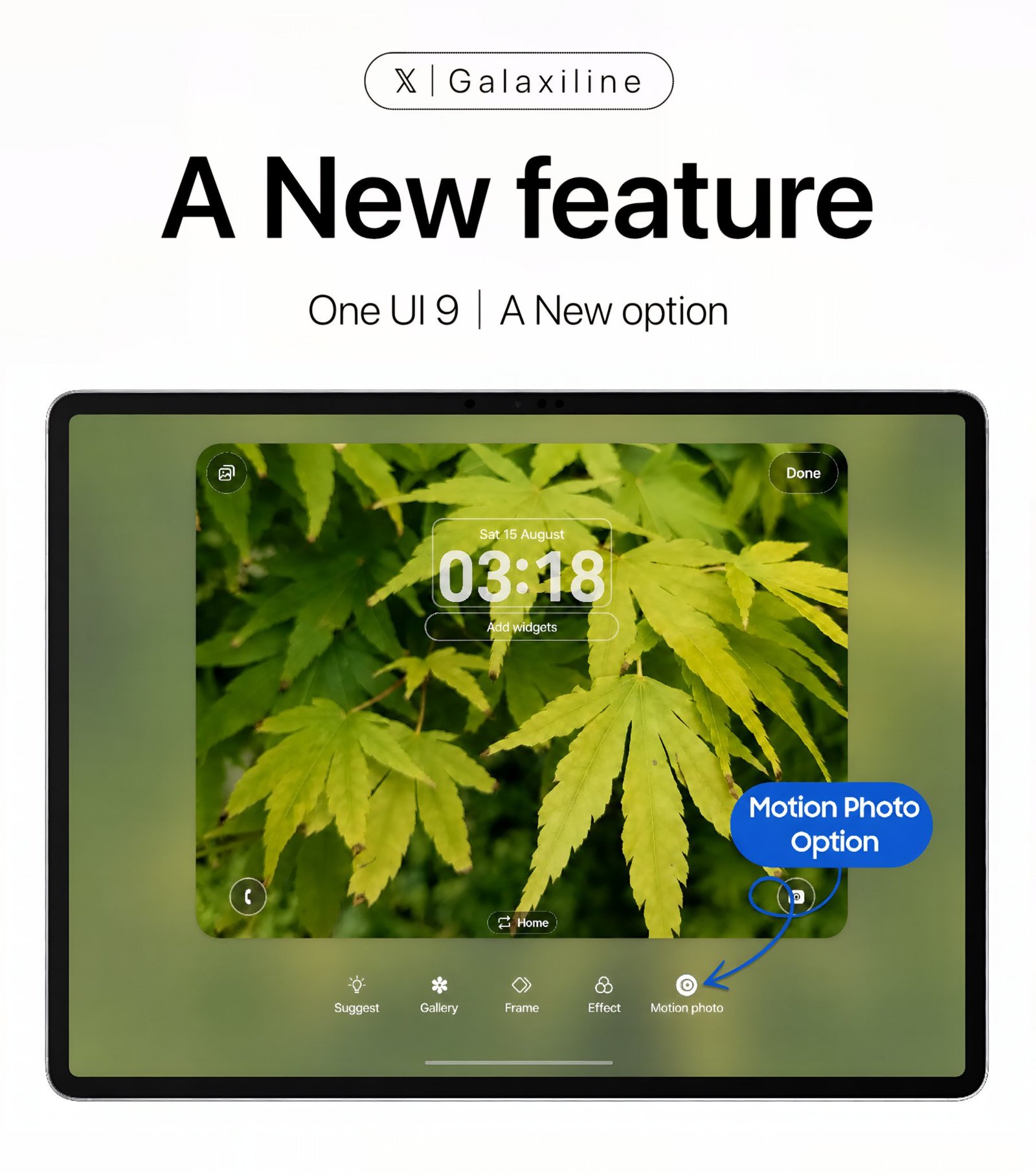Samsung One UI 9 Motion Photo wallpaper