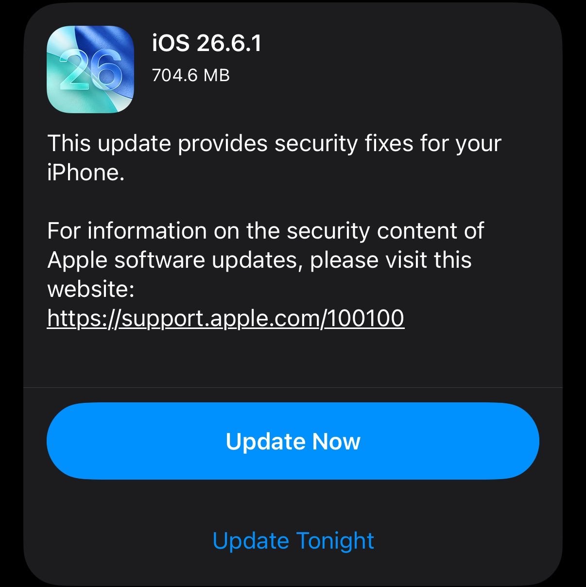 Update Immediately iPhone WebKit Patch