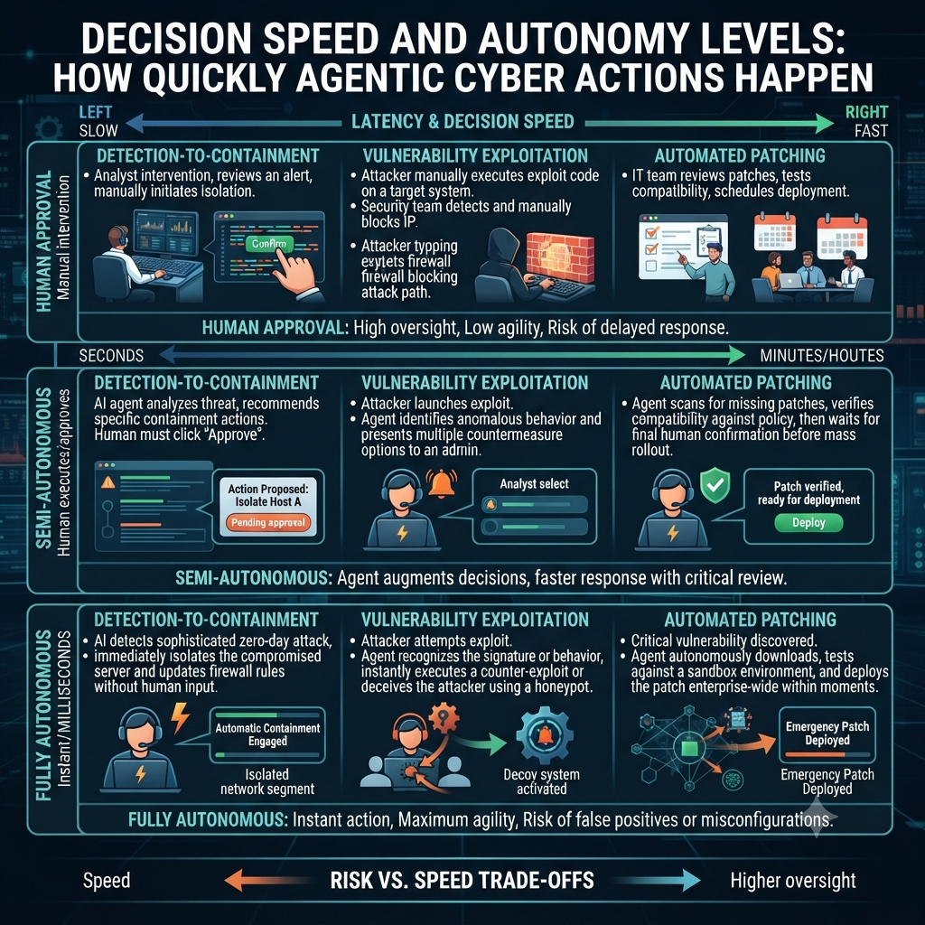 "Decision Speed and Autonomy Levels: How Quickly Agentic Cyber Actions Happen"