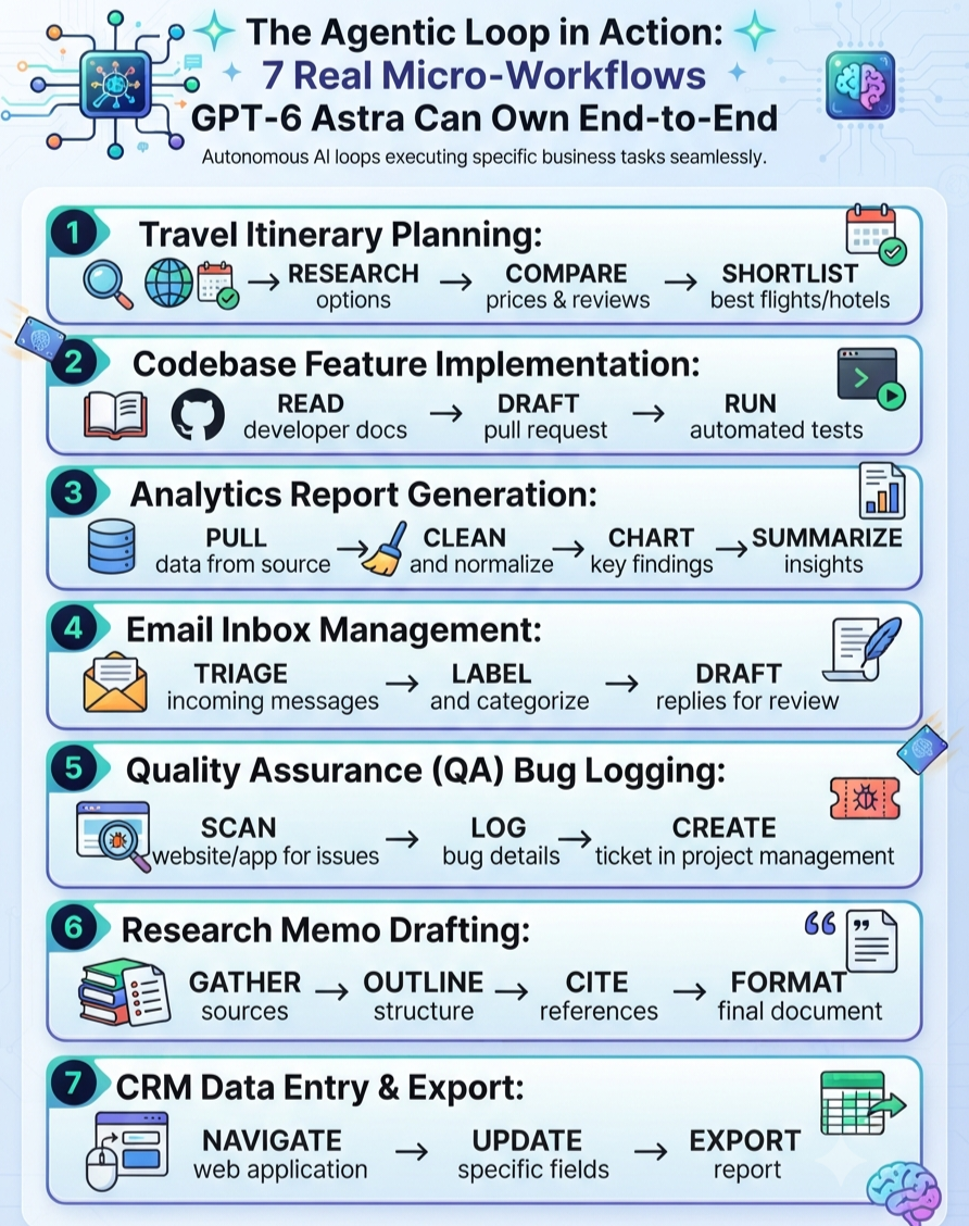"The Agentic Loop in Action: 7 Real Micro-Workflows GPT-6 Astra Can Own End-to-End"