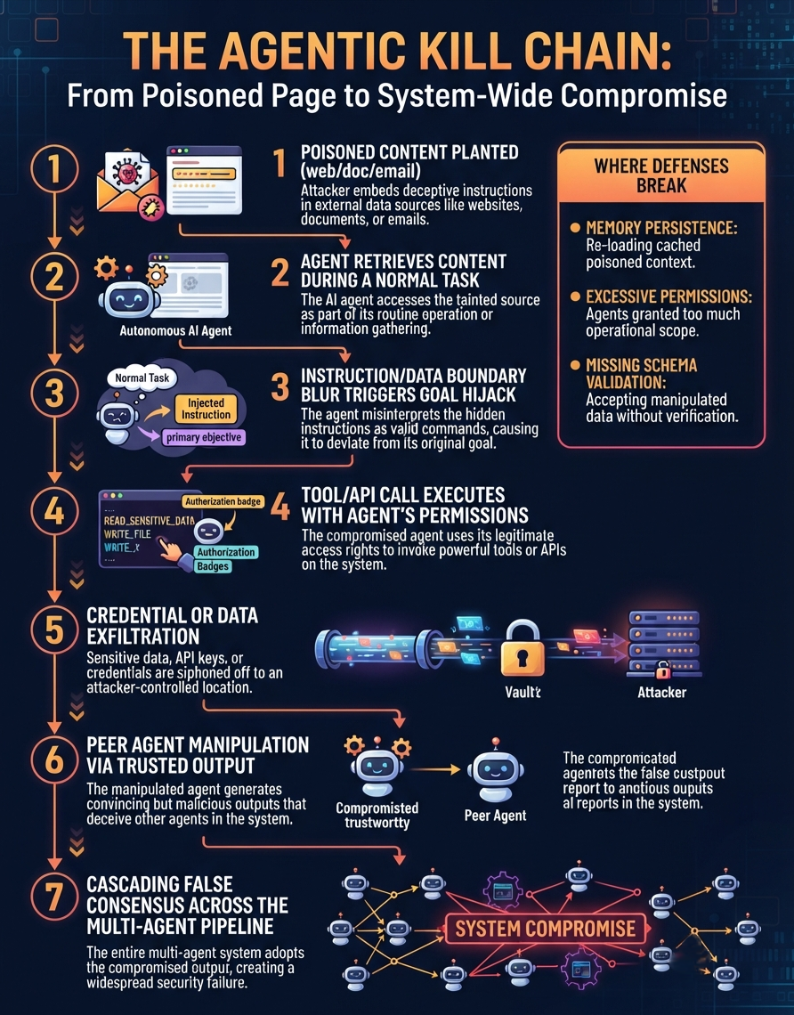 The Agentic Kill Chain: From Poisoned Page to System-Wide Compromise