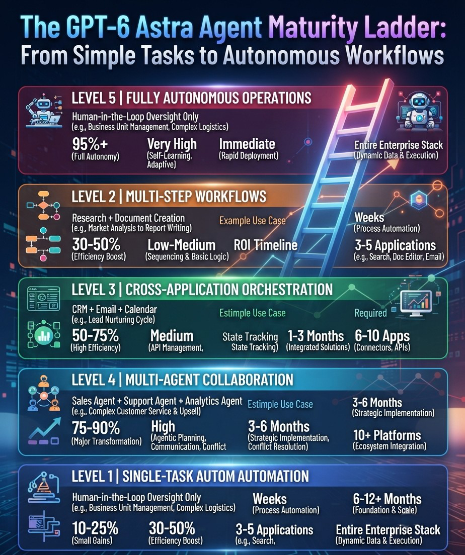 "The GPT-6 Astra Agent Maturity Ladder: From Simple Tasks to Autonomous Workflows"