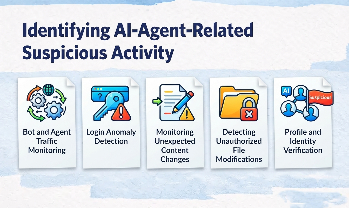 Identifying AI agent related suspicious activity 
