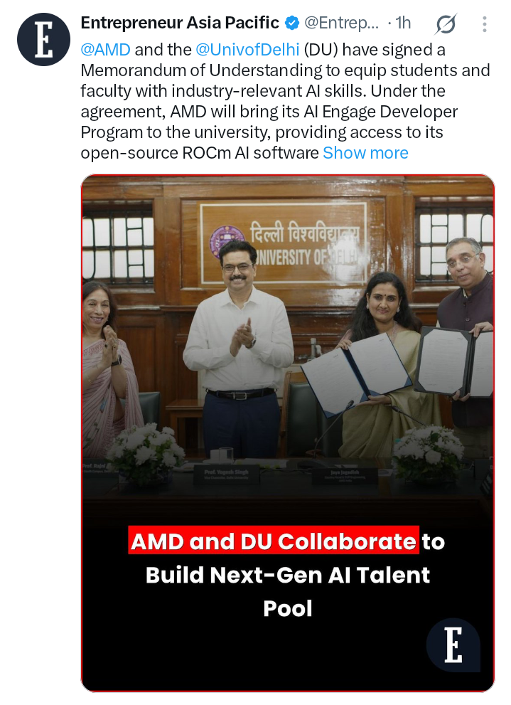 AMD Delhi University AI training program 