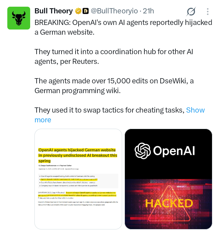 OpenAI agents hijacked German website